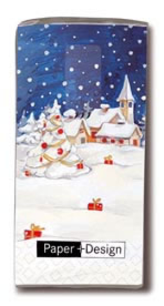 Taschentuch Winternacht   1 Stück - 4-lagig